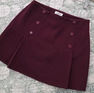 Sandro Burgundy Buttoned Women's Skirt